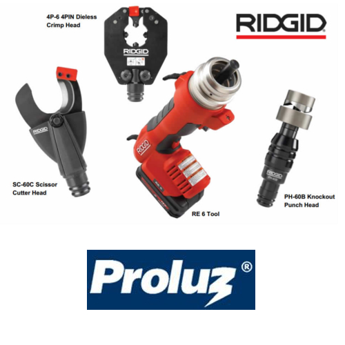 Alicate Hidráulico a Bateria Prensa, Corta e Perfura, Crimpadora Elétrica, Ferramenta a Compressão  RE6 - RIDGID